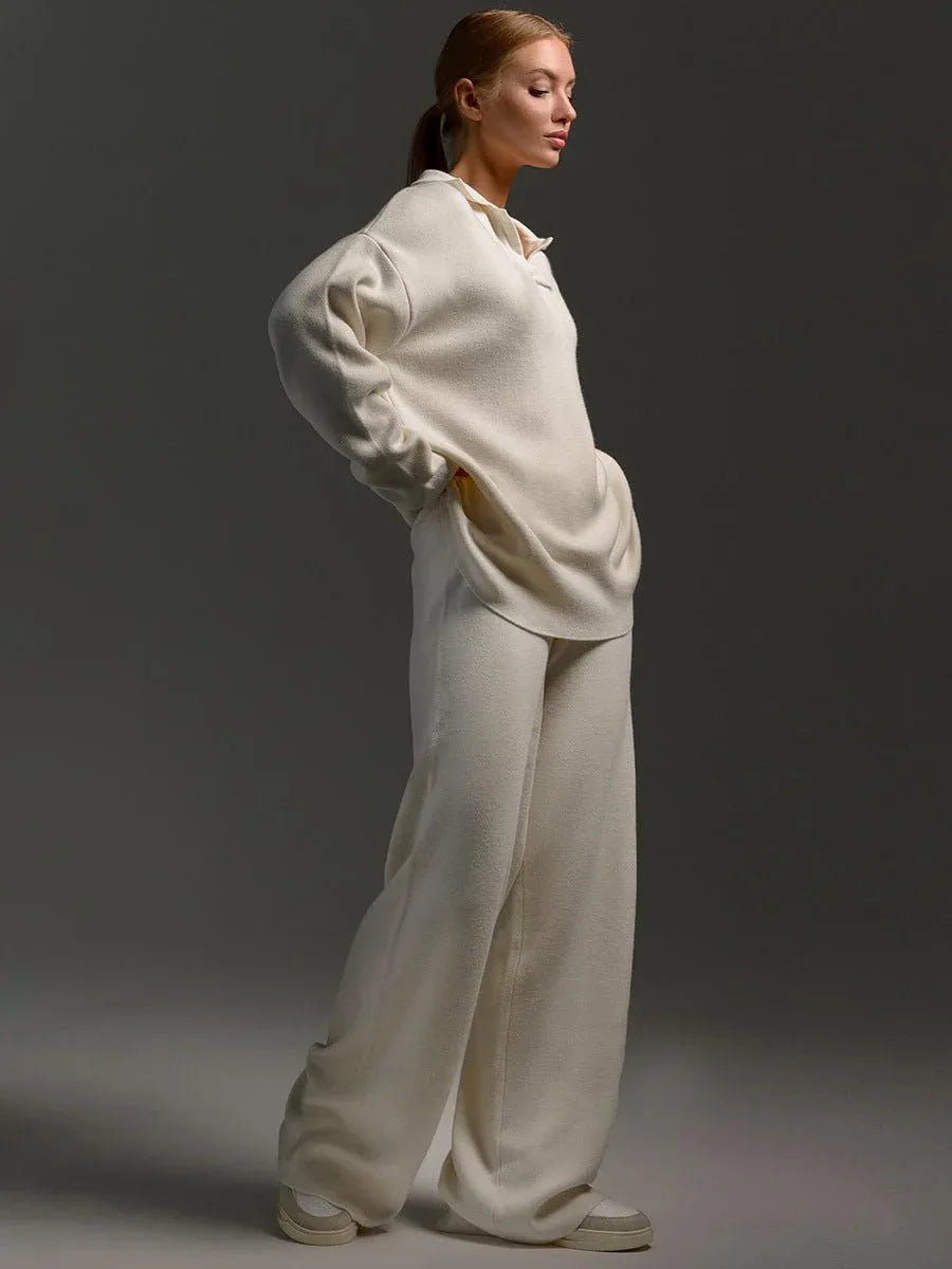 The Eleanor Polo Collar Knit Two-Piece Set - WEUXS