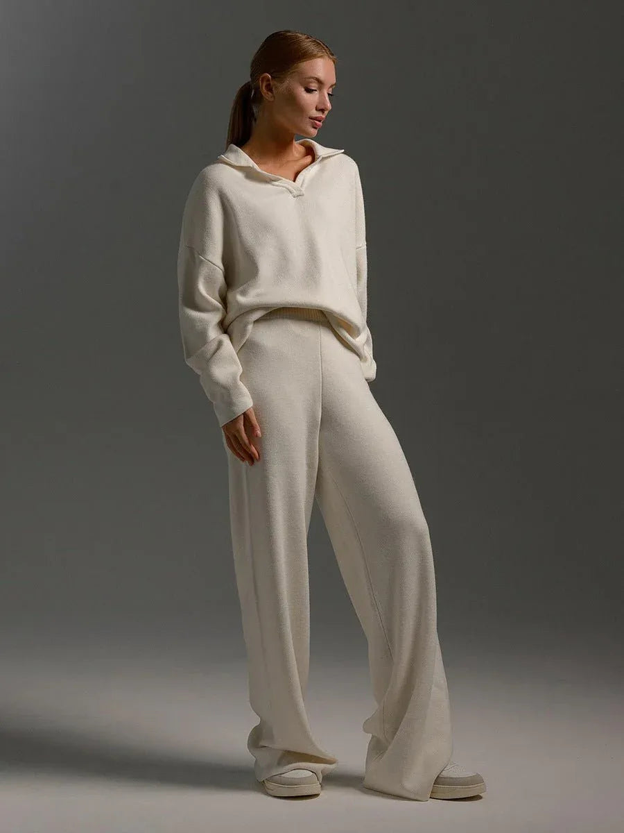The Eleanor Polo Collar Knit Two-Piece Set - WEUXS