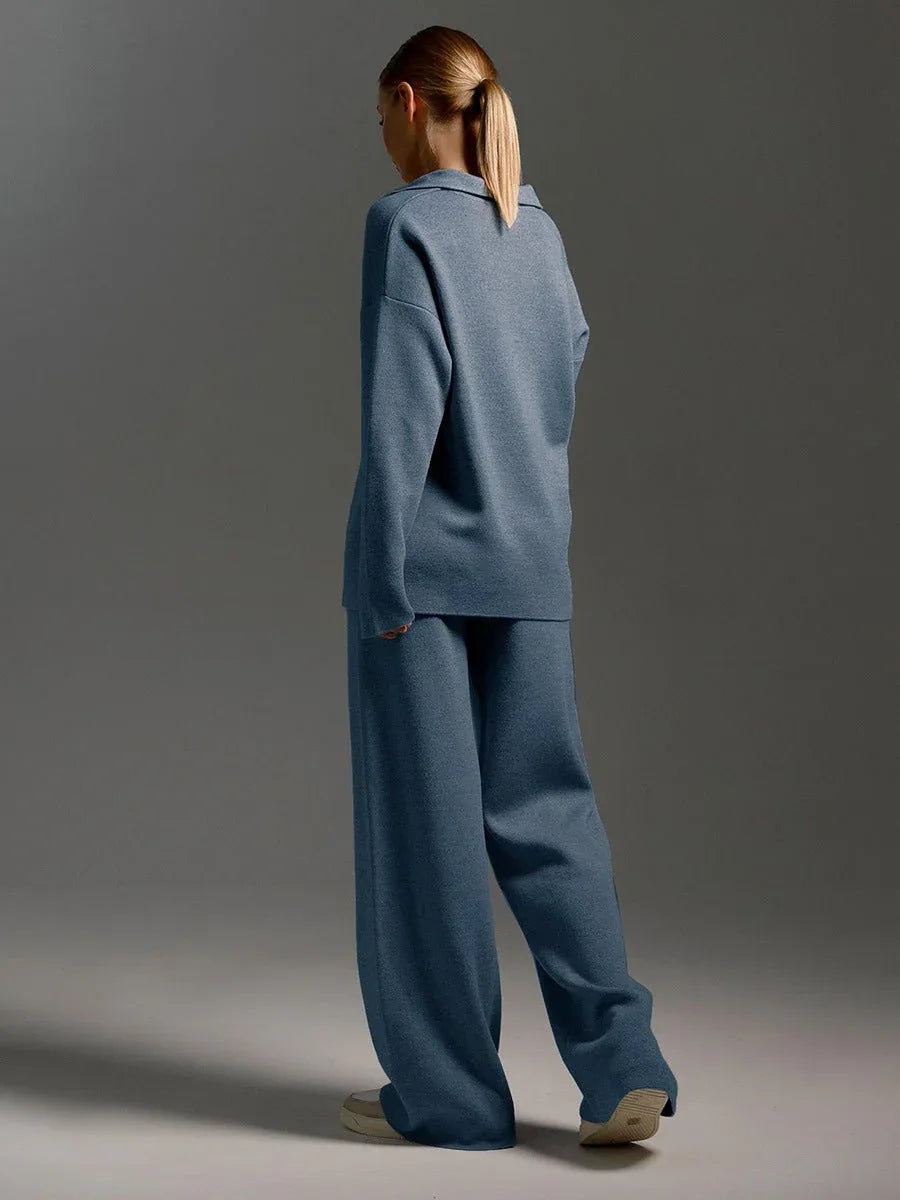 The Eleanor Polo Collar Knit Two-Piece Set - WEUXS