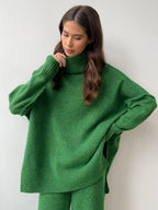 Turtleneck Wide Leg Knit Set - View 15 | WEUXS