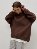 Oversized fleece crew neck sweatshirt - View 20 | WEUXS