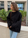 Oversized fleece crew neck sweatshirt - View 11 | WEUXS