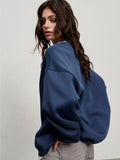 Oversized fleece crew neck sweatshirt - View 14 | WEUXS
