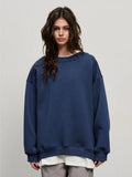 Oversized fleece crew neck sweatshirt - View 13 | WEUXS