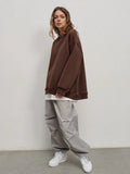 Oversized fleece crew neck sweatshirt - View 18 | WEUXS