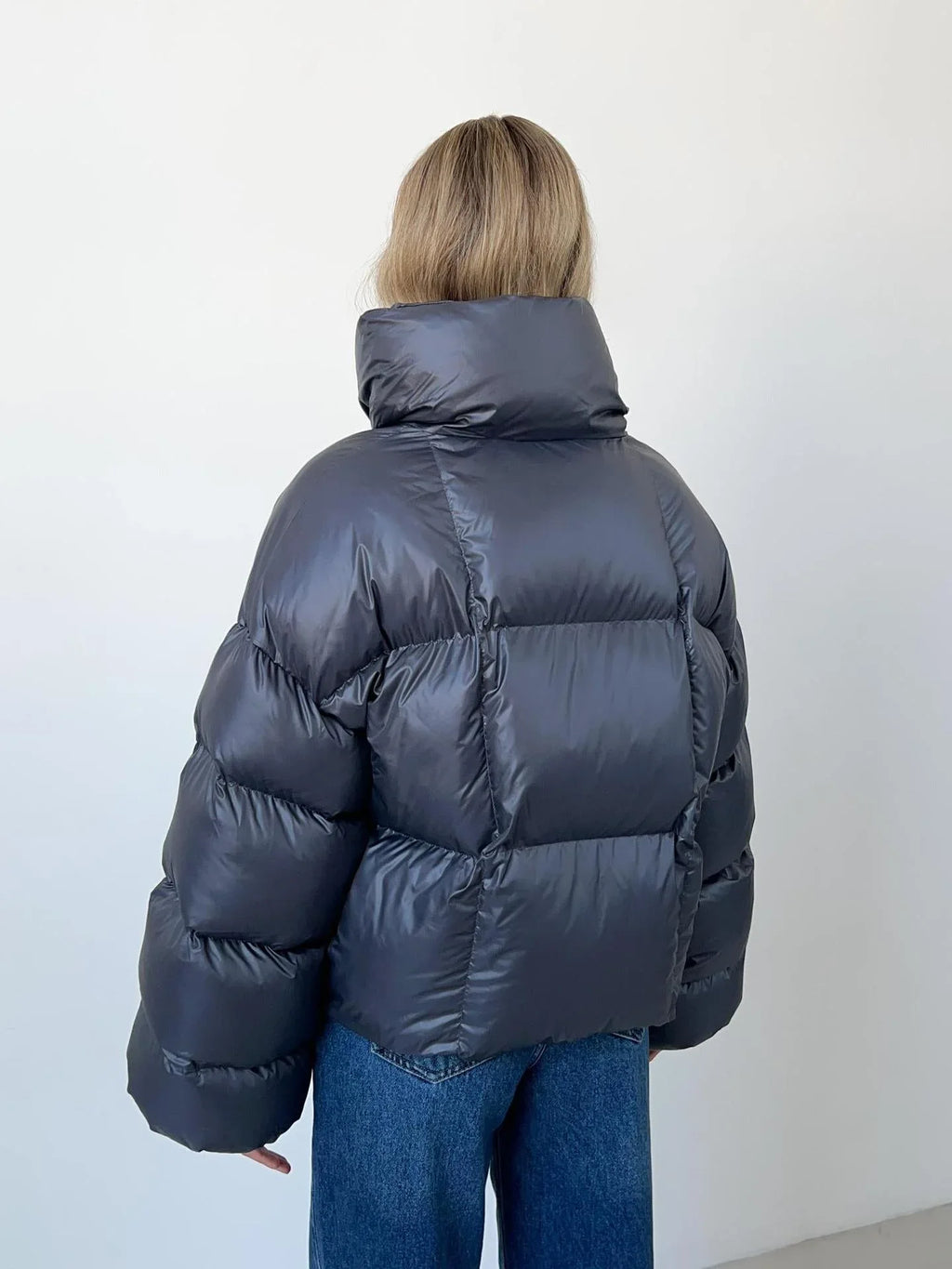 Oversized hooded puffer jacket - View 12 | WEUXS