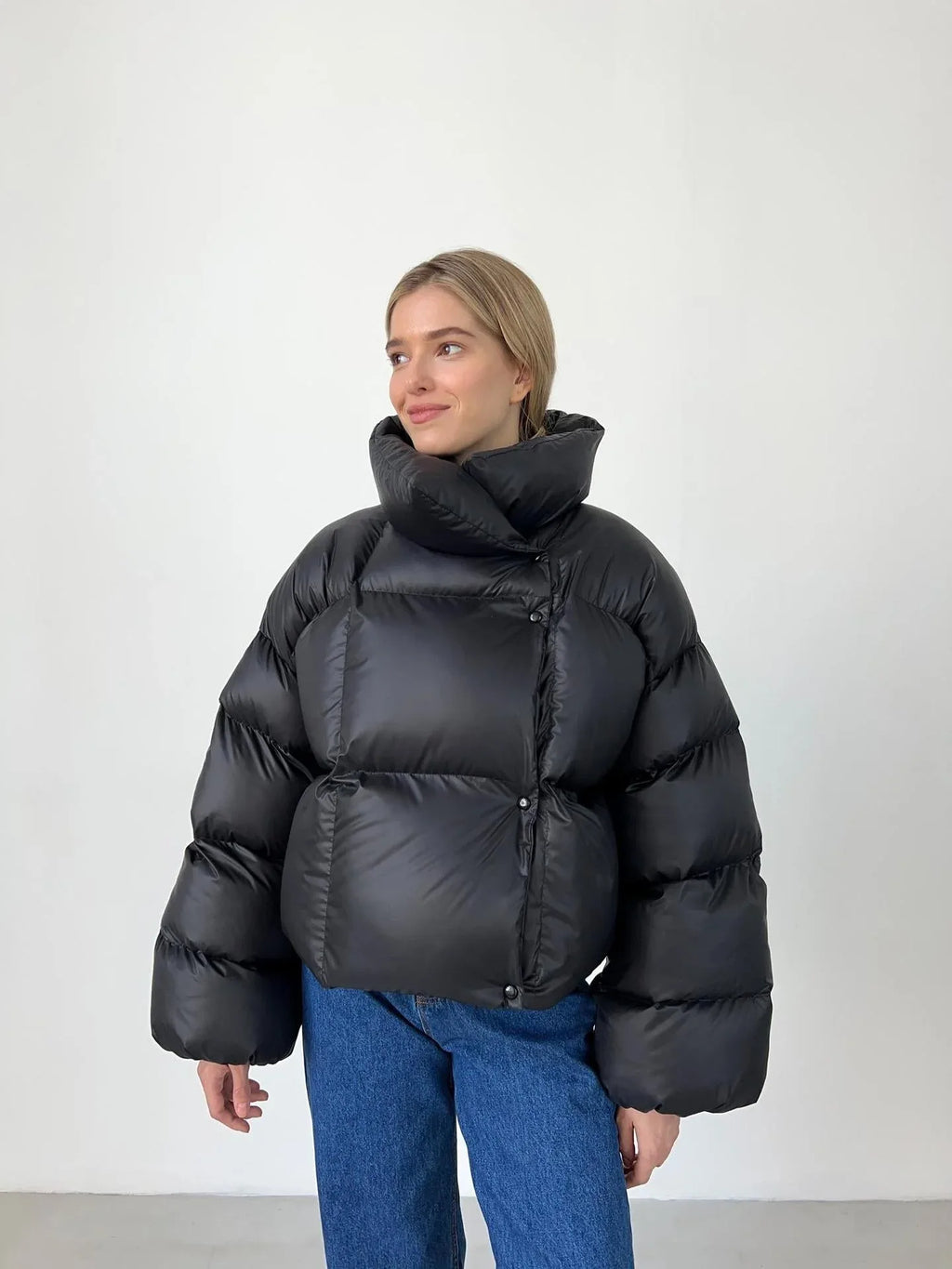 Oversized hooded puffer jacket - View 13 | WEUXS