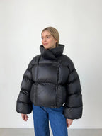 Oversized hooded puffer jacket - View 13 | WEUXS