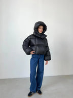Oversized hooded puffer jacket - View 15 | WEUXS
