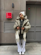 Oversized hooded puffer jacket - View 6 | WEUXS