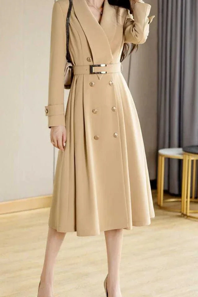 V-Neck Trench Coat - WEUXS