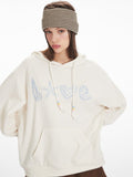 Vintage Cream Sea Shell 'LOVE' Graphic Hoodie - WEUXS