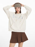 Vintage Cream Sea Shell 'LOVE' Graphic Hoodie - WEUXS