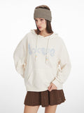 Vintage Cream Sea Shell 'LOVE' Graphic Hoodie - WEUXS