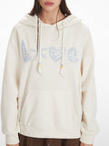 Vintage Cream Sea Shell 'LOVE' Graphic Hoodie - WEUXS