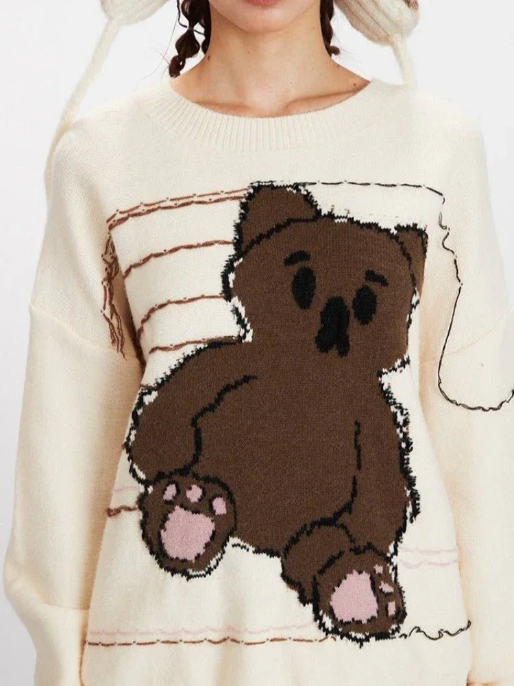 Sketchy Bear Knit Sweater - View 6 | WEUXS