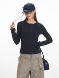 Ribbed Knit Henley Top - View 9 | WEUXS