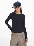 Ribbed Knit Henley Top - View 10 | WEUXS