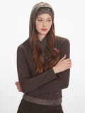 Vintage Mocha Layered Look Hoodie - WEUXS