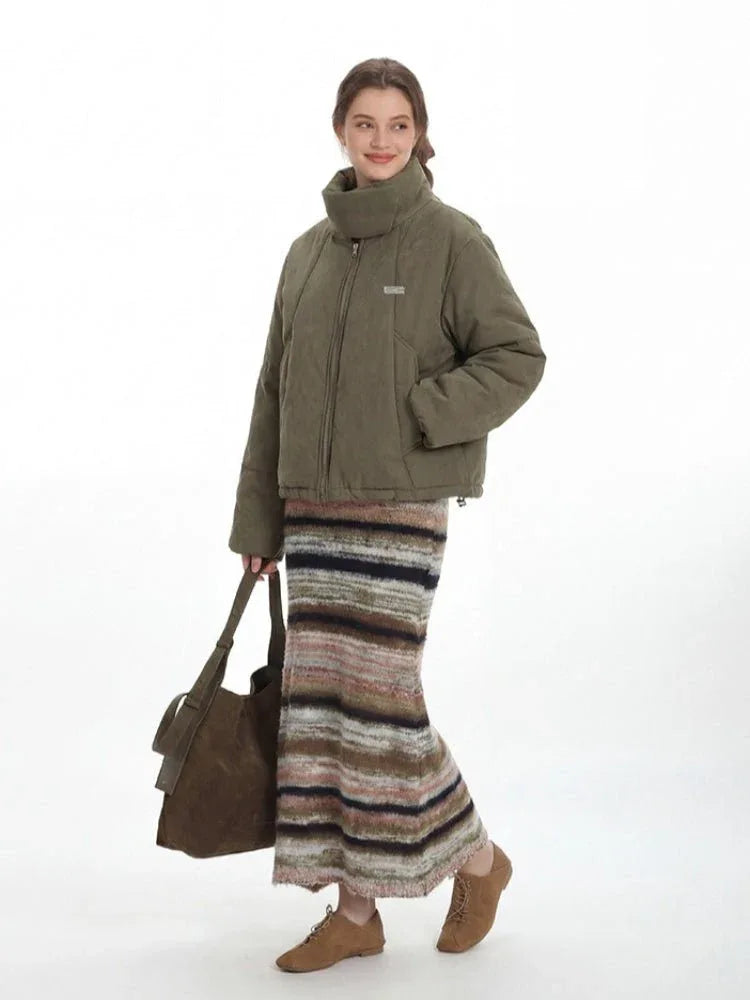 Stand Collar Puffer Jacket - View 6 | WEUXS