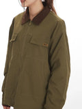 Vintage Olive Utility Workwear Jacket - View 6 | WEUXS