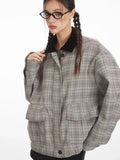 Vintage Plaid Harrington Jacket - WEUXS