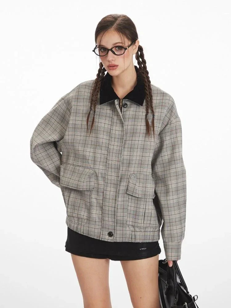 Vintage Plaid Harrington Jacket - WEUXS