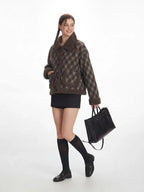Plaid Sherpa Trim Jacket - View 6 | WEUXS