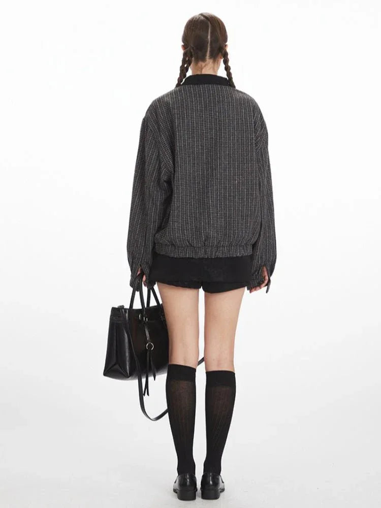 Reversible plaid bomber jacket - View 8 | WEUXS