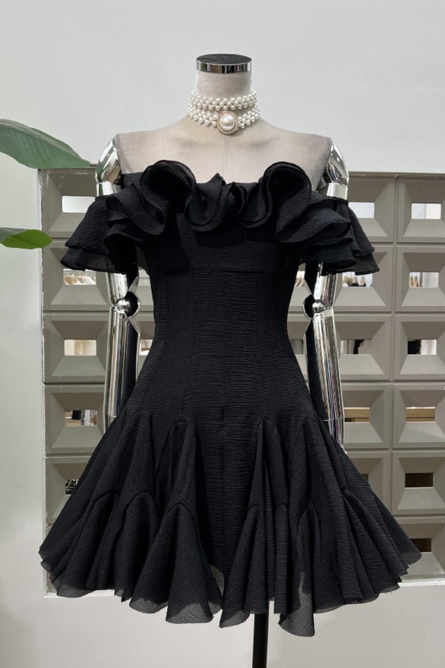 Vita Off Shoulder Ruffle Mini Dress - WEUXS