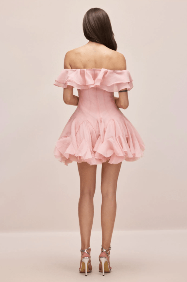 Vita Off Shoulder Ruffle Mini Dress - WEUXS