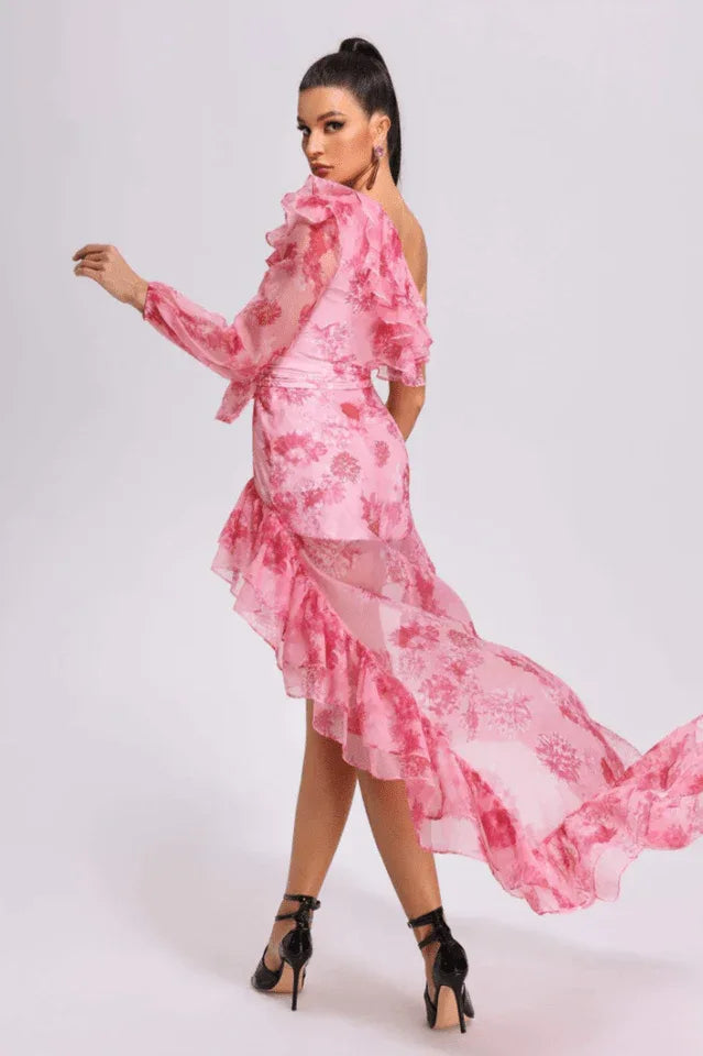 Whirlwind floral print midi dress - View 6 | WEUXS