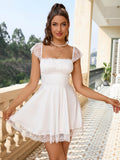 Lace Trim Fit and Flare Dress - View 11 | WEUXS