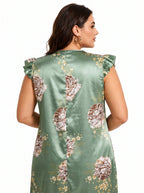 Women's Floral Print V-Neck Midi Nightgown - WEUXS