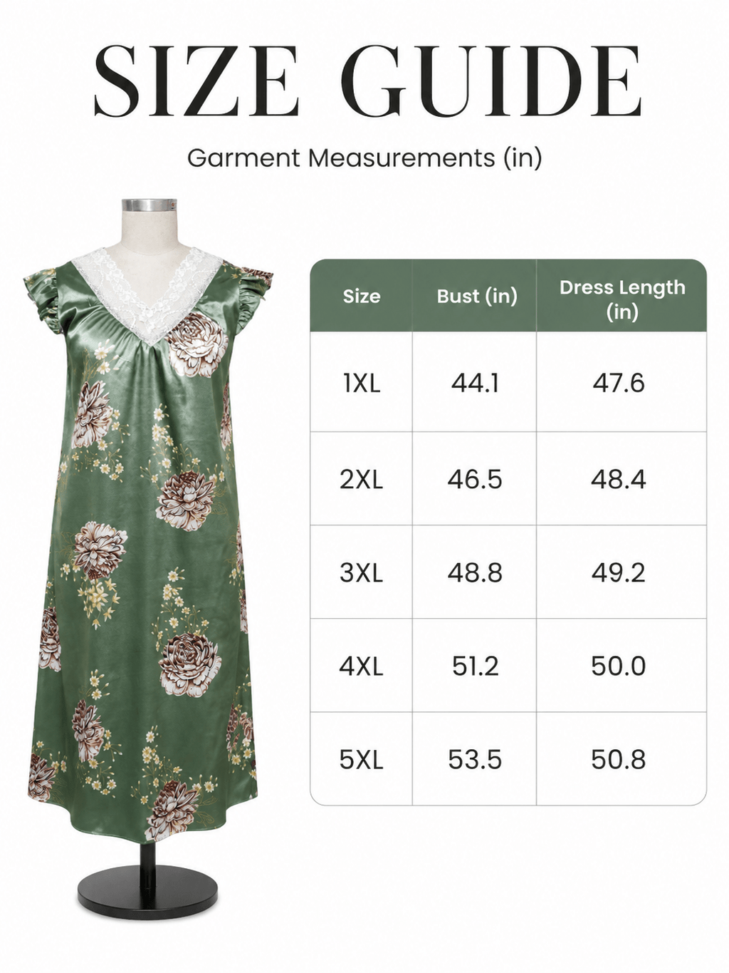 Women's Floral Print V-Neck Midi Nightgown - WEUXS