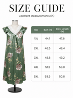 Women's Floral Print V-Neck Midi Nightgown - WEUXS