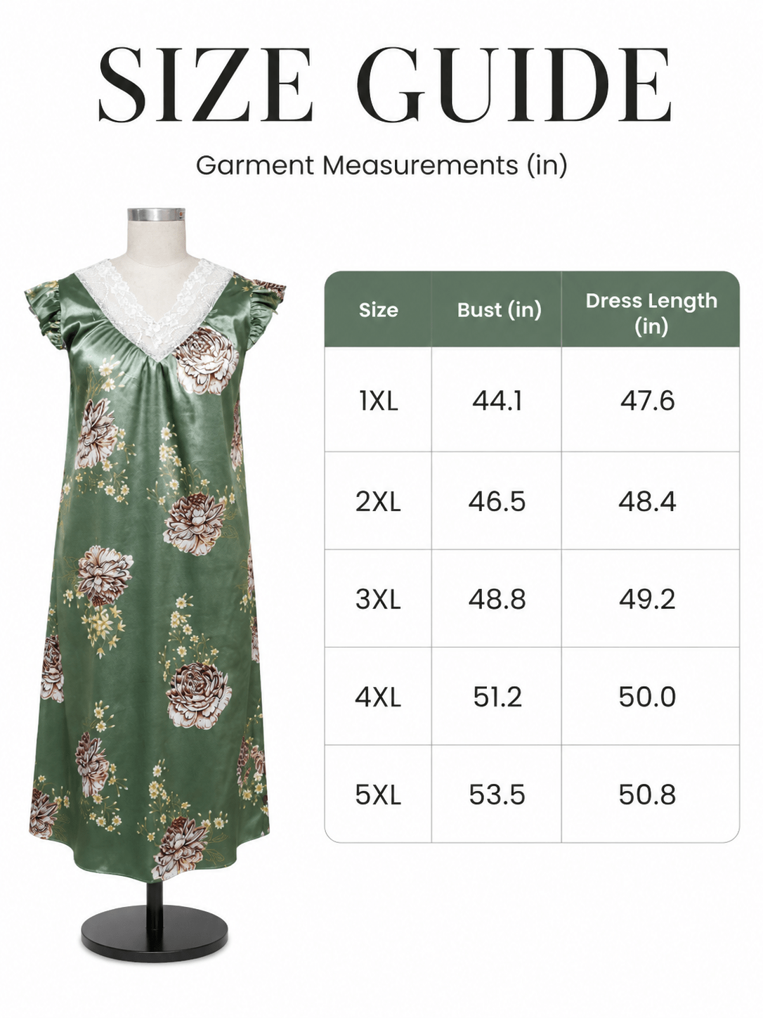 Women's Floral Print V-Neck Midi Nightgown - WEUXS