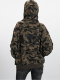Y2K Vintage Aesthetic Camo Zip - Up Hoodie - WEUXS
