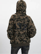 Y2K Vintage Aesthetic Camo Zip-Up Hoodie - WEUXS