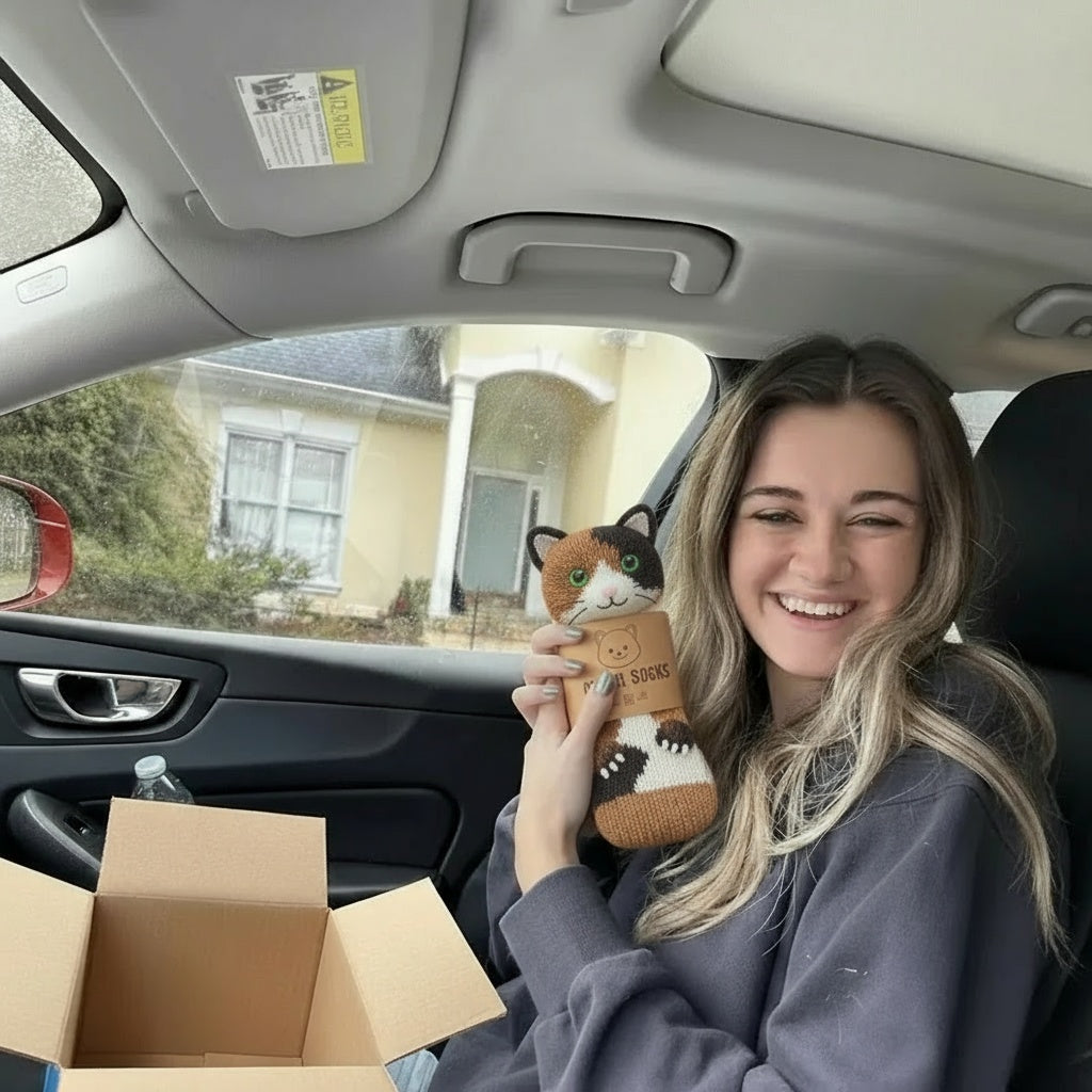 Purr-fect Pal 3D Knitted Cat Slipper Socks